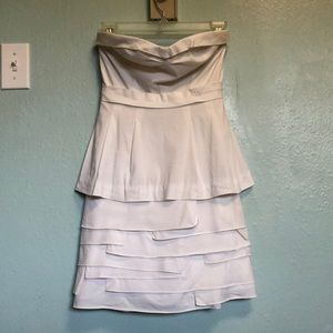 BCBG white strapless dress